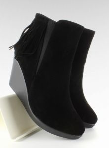 Botki koturn z frędzelkami 9185-2 Black