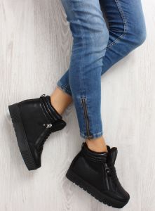 Botki creepersy na koturnie BB-1652 Black