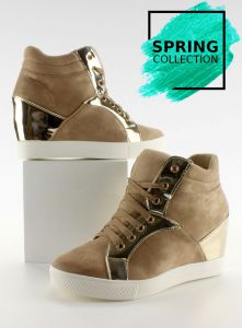 Zamszowe sneakersy AT-0593-L Khaki