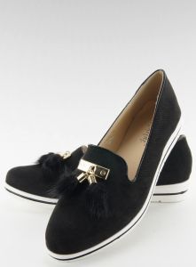 Mokasyny z chwostem DM21P BLACK
