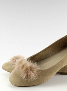 Balerinki z puszkiem na noskach JP39 Khaki