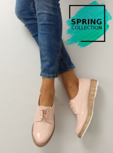 Mokasyny ze skórzanym środkiem 7153 Pink