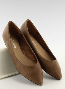 Balerinki gładkie noski w szpic HY1505 khaki