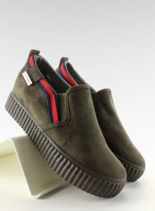 Creepersy slipon z paskami 2018-47 Black Green