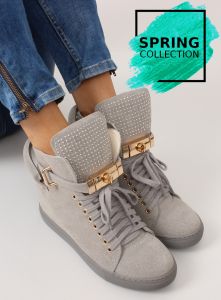 Sneakersy z kłódką XW37012-3 GREY SUENDE