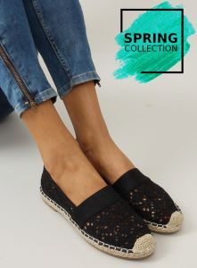 Koronkowe espadryle MB-6353 BLACK
