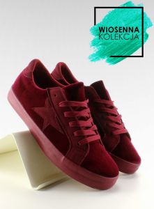 Aksamitne trampki BL70P Wine Red