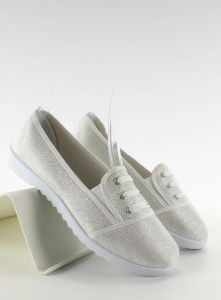 Urocze tenisówki  sznurowane noski QF05P White