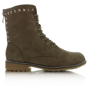 Workery z ćwiekami suwak Q1901 KHAKI