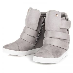 SZARE SNEAKERSY NA KOTURNIE
