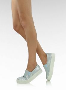 Slip on na wysokiej podeszwie E408 niebieski