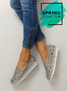 Ażurowe baleriny espadryle Lt68 GREY