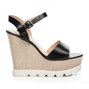 SANDAŁY BLACK WEDGE HEELS