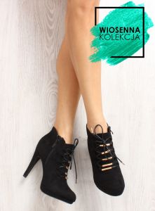 Botki ze złotymi rurkami 0058 Black