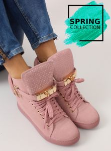 Sneakersy z kłódką XW37012-3 PINK SUENDE
