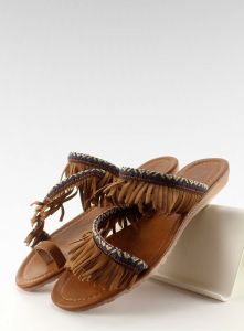 Klapki japonki w indiańskim stylu k1626302 CAMEL