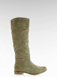 Kozaki oficerki na ocieplaczu H21835 Khaki