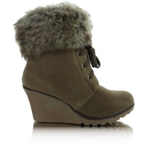 Botki sznurowane ocieplane MC4793K KHAKI