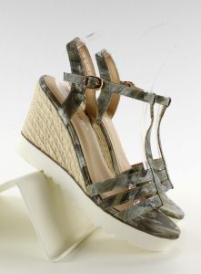Sandałki espadryle biała podeszwa SL53P Czarny