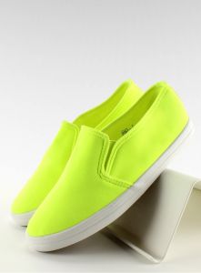 Trampki slip-on materiałowe 1-98 Yellow