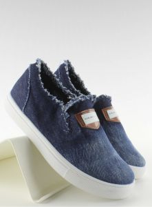 Jeansowe slip-on z naszywką NB22 Blue