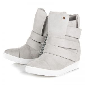 JASNOSZARE SNEAKERSY NA KOTURNIE
