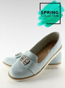 Pastelowe zamszowe mokasyny T245 BLUE