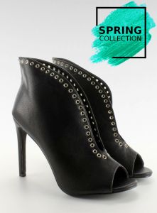 Eleganckie szpilki botki z ćwiekami HP-36  Black