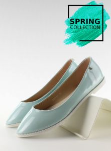 Gładkie lakierowane baleriny 1151 Blue