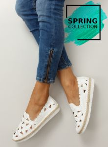 Ażurowe baleriny espadryle Lt68 WHITE