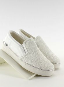 Stylowe slipony eleganckie 788 Biały