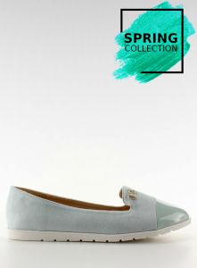 Zamszowe balerinki lordsy T240 Blue