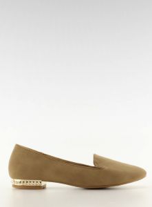 Baleriny lordsy z małym obcasem AF-197 khaki