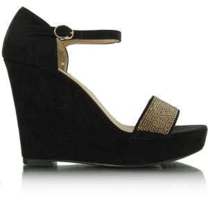 Sandałki wedges CL024 czarne
