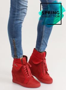 Sneakersy zamszowe B12-22 Red