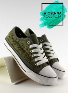 Koronkowe trampki damskie NB89P Green