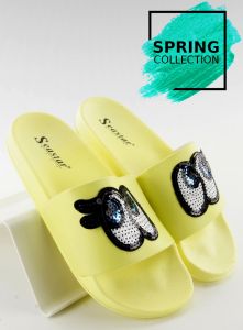 Klapki z dużymi oczkami KG03 YELLOW