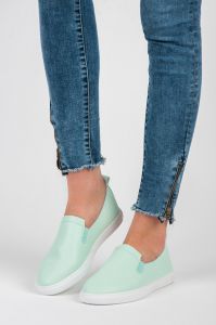 MIĘTOWE TRAMPKI SLIP ON