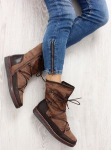Pół kozaki licowo zamszowe K1650002 MARRON