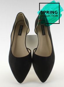 Asymetryczne baleriny noski w szpic 68-10 BLACK