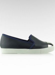 Slip-on z blaszką na noskach Y632 Granatowe