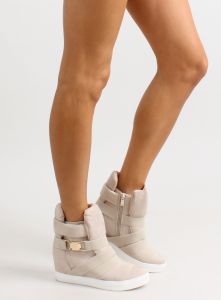 Sneakers z gumowymi pasami F-215 Beige