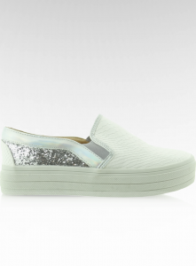 Trampki slip-on gruba podeszwa ME01 białe