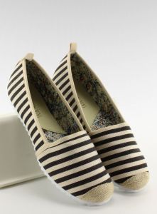 Balerinki tomsy w paski AM1634 Czarne