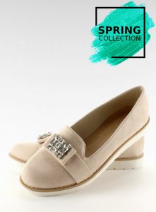 Pastelowe zamszowe mokasyny T245 BEIGE