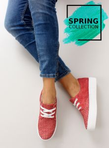Trampki na wysokiej podeszwie K1720301 Rojo
