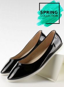 Gładkie lakierowane baleriny 1151 Black