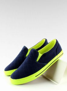 Bawełniane slip-on pikowane H537 Granat