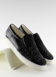 Stylowe slipony eleganckie 788 Czarny