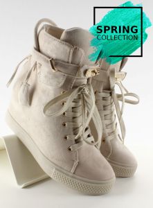 Sneakersy z kłódka zamsz C-223 Beige